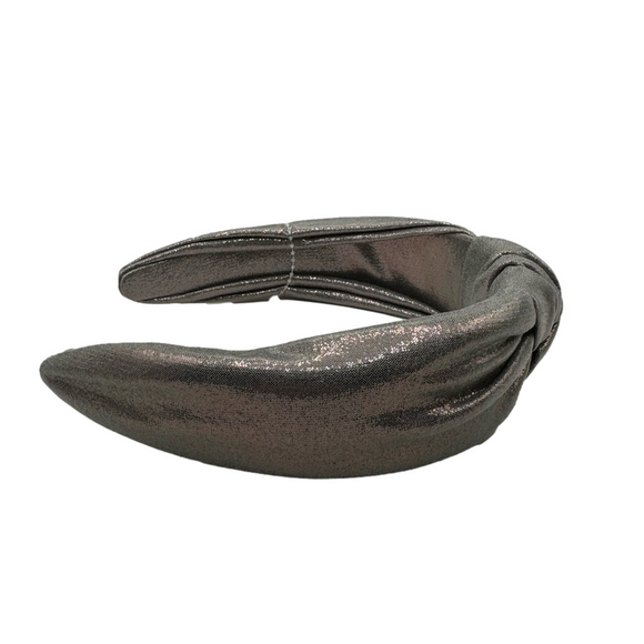 Dark Silver Metallic Knot Headband - Picture 4 of 5